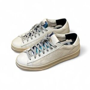 P448 John Metallic Light Grah Suede Lace-Up Sneakers Italy size 39 | 8.5 US